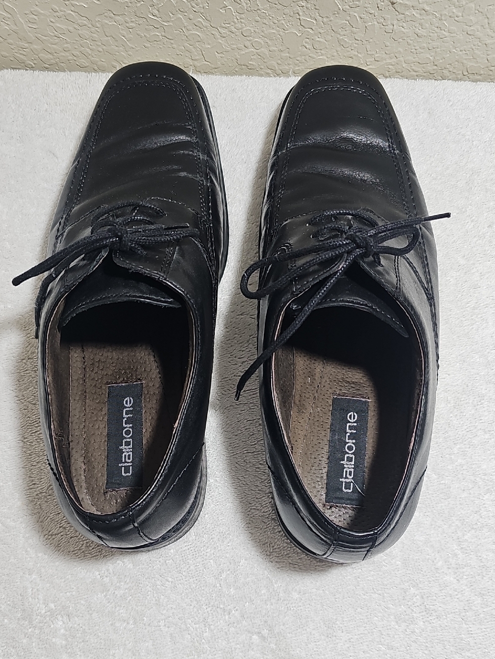 Claiborne Size 9 Men's Black Lace-Up Oxford Dress Shoes